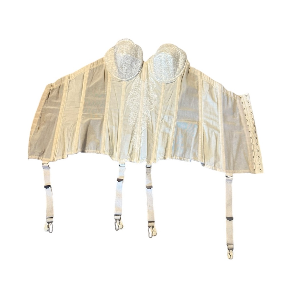 Warner's 1950’s Merry Widow Vintage Cream Lace Corset Bra